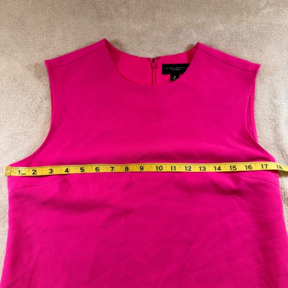 Victoria Beckham Pink Ruffle Hem Shift Dress Sleeveless Mini Mod Party Sz M - Picture 7 of 15